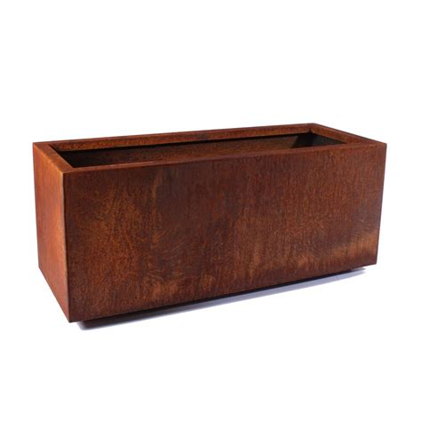 veradek metallic series indoor/outdoor long box planter|rectangular corten steel planters.